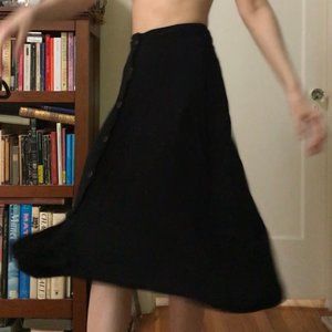 BLACK BUTTON DOWN SKIRT